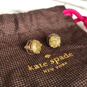Kate Spade Gold Glitter Mini Stud Earrings